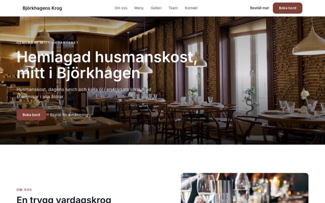 Förhandsvisning av mallen Modern för restaurang, café & bar